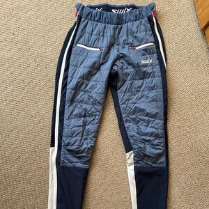 SWIX brand nordic ski pants women’s large. Full zippers on side. Great condition